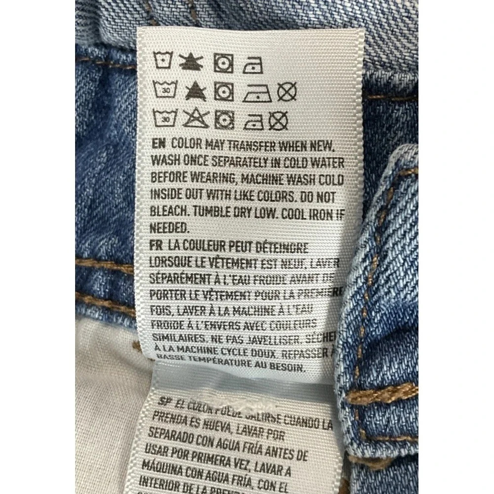 American‎ Eagle Women's Size XS Denim  Short Alls Overalls Distressed Raw Hem